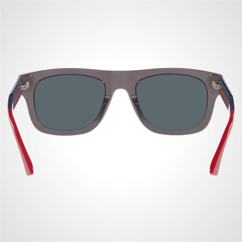 New GUCCI Sunglasses Mens 52mm Grey Square Rectangle Aviator Red Blue Web Arm - Picture 4 of 6